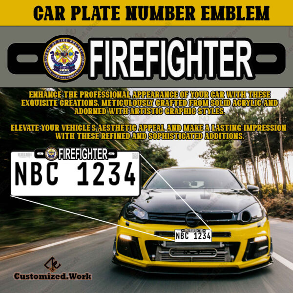Firefighter BFP Motorcycle Car Plate Number Emblem Badge - Image 3