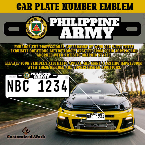 Philippine Army Hukbong Katihan ng Pilipinas Motorcycle Plate Number Emblem Badge - Image 2