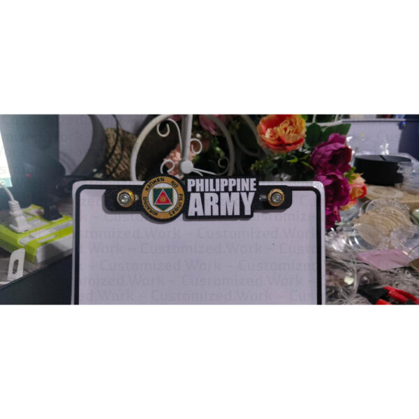 Philippine Army Hukbong Katihan ng Pilipinas Motorcycle Plate Number Emblem Badge - Image 3