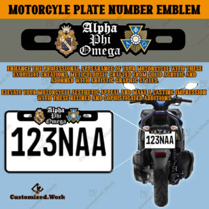 APO Alpha Phi Omega Car/Motorcycle Plate Number Emblem Badge