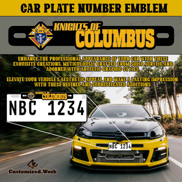 KofC Knights of Columbus Motorcycle Car Plate Number Emblem Badge - Image 3