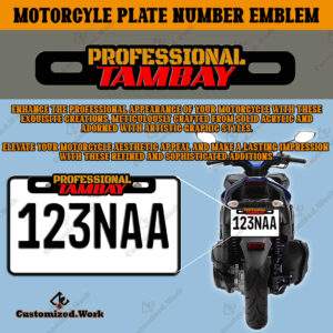 Professional Tambay Motorcycle Car Plate Number Emblem Badge