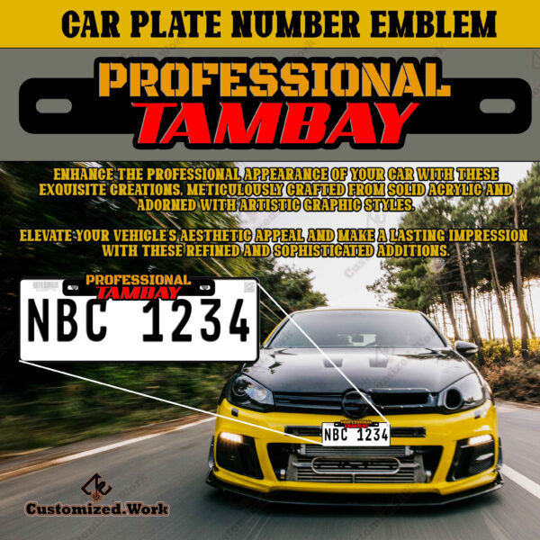 Professional Tambay Motorcycle Car Plate Number Emblem Badge - Image 2