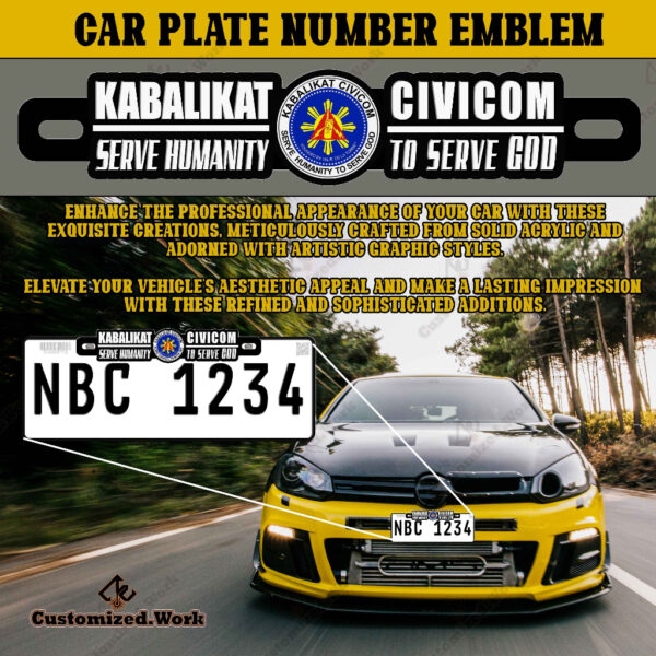 Kabalikat Civicom Motorcycle Car Plate Number Emblem Badge - Image 2