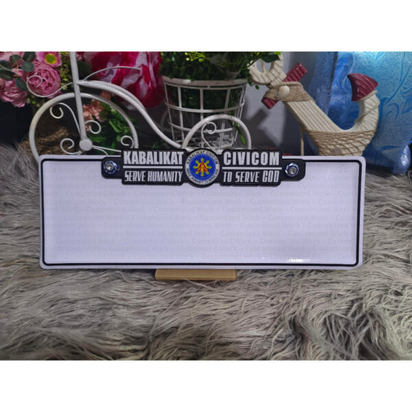 Kabalikat Civicom Motorcycle Car Plate Number Emblem Badge - Image 3