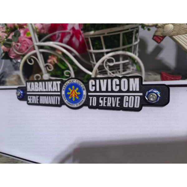 Kabalikat Civicom Motorcycle Car Plate Number Emblem Badge - Image 4