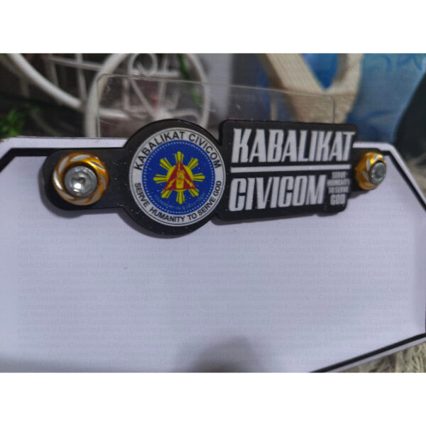 Kabalikat Civicom Motorcycle Car Plate Number Emblem Badge - Image 6