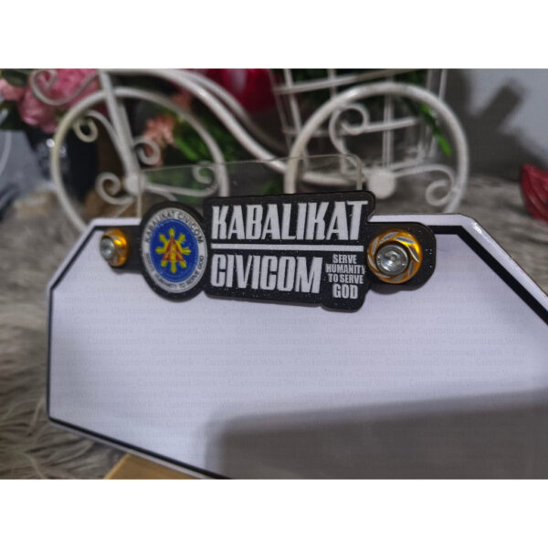 Kabalikat Civicom Motorcycle Car Plate Number Emblem Badge - Image 7