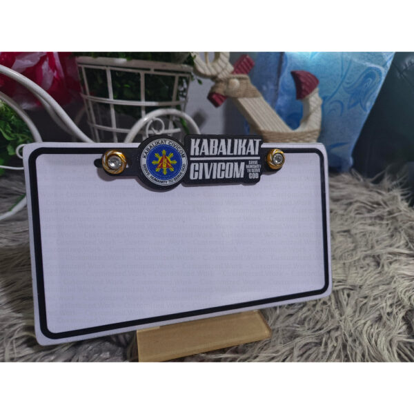 Kabalikat Civicom Motorcycle Car Plate Number Emblem Badge - Image 8
