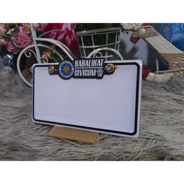 Kabalikat Civicom Motorcycle Car Plate Number Emblem Badge - Image 9