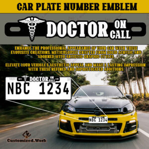 Doctor on Call Car Motorcycle Plate Number Emblem Badge