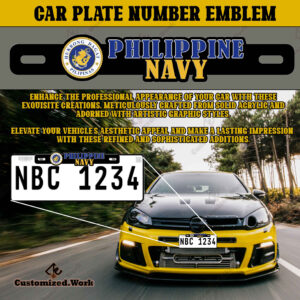 Philippine Navy Hukbong Dagat ng Pilipinas Car Motorcycle Plate Number Emblem Badge