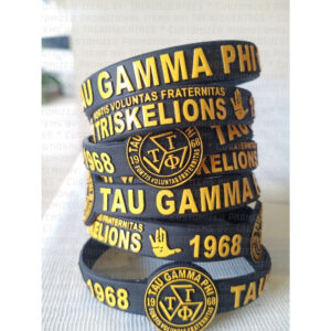 5PCS - Tau Gamma Phi Triskelions - Baller ID Wrist Band - EMBOSSED - NO CUT END