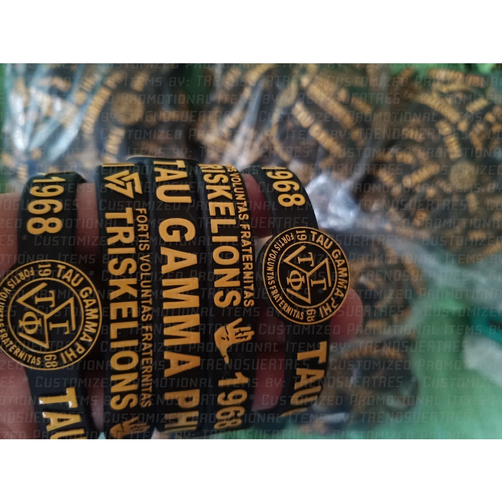 5PCS - Tau Gamma Phi Triskelions - Baller ID Wrist Band - EMBOSSED - NO CUT END - Image 2