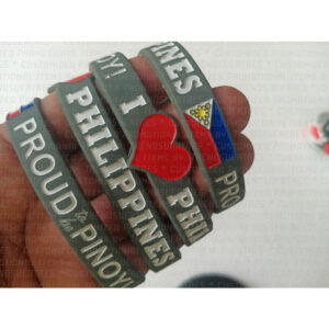 I LOVE PHILIPPINES - Proud to be Pinoy! Baller Wristband DEBOSSED NO CUT END Philippines Flag