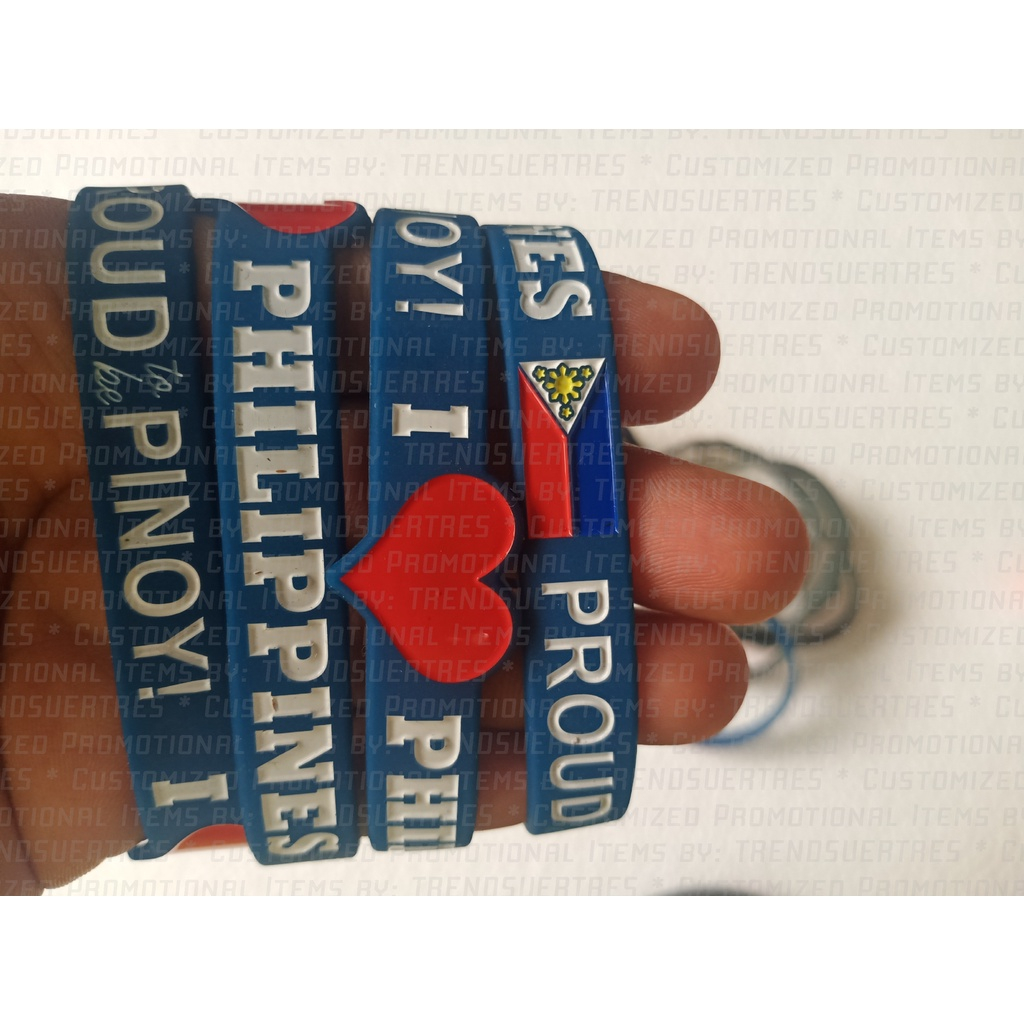 I LOVE PHILIPPINES - Proud to be Pinoy! Baller Wristband DEBOSSED NO CUT END Philippines Flag - Image 6