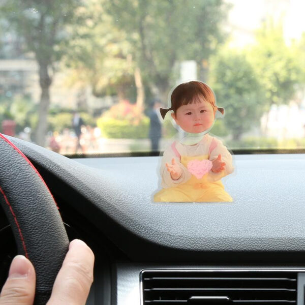 Customized your picture Wobble Head Figurine Cute Chubby Little Kids Car Bobblehead Battery Solar UV DTF