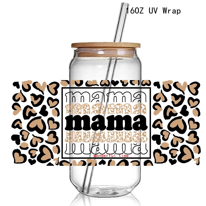 Fashion Flower MAMA 3D UV DTF Cup Wraps Transfer Sticker Mama UV Cup Wraps Stickers - Image 9
