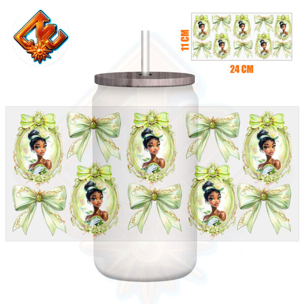 Mirror Princess Coquette Bow 16oz UV DTF Sticker Cup Wrap Transfer - Image 10