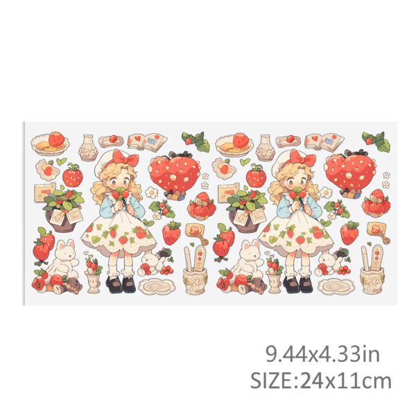 Cute Girl Waterproof Stickers UV DTF Sticker For 16oz Cups Transfer Sticker Custom Labels DIY Logo Waterproof - Image 2