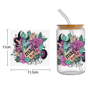 Girls 16oz Tumbler Template DTF Sticker Cup Cool Personalize UV Wrap Transfer Sticker Custom Label DIY Waterproof