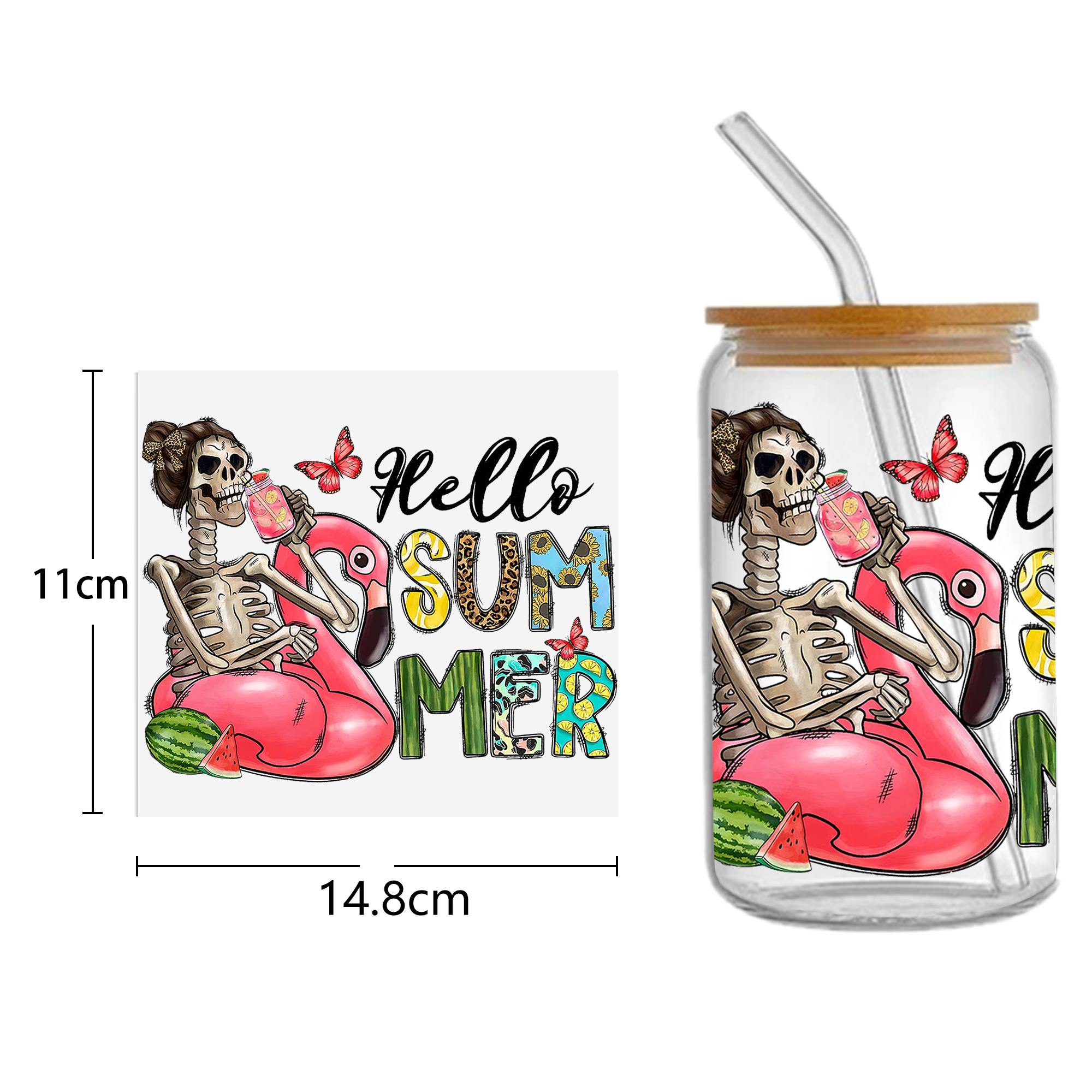 Girls 16oz Tumbler Template DTF Sticker Cup Cool Personalize UV Wrap Transfer Sticker Custom Label DIY Waterproof - Image 2
