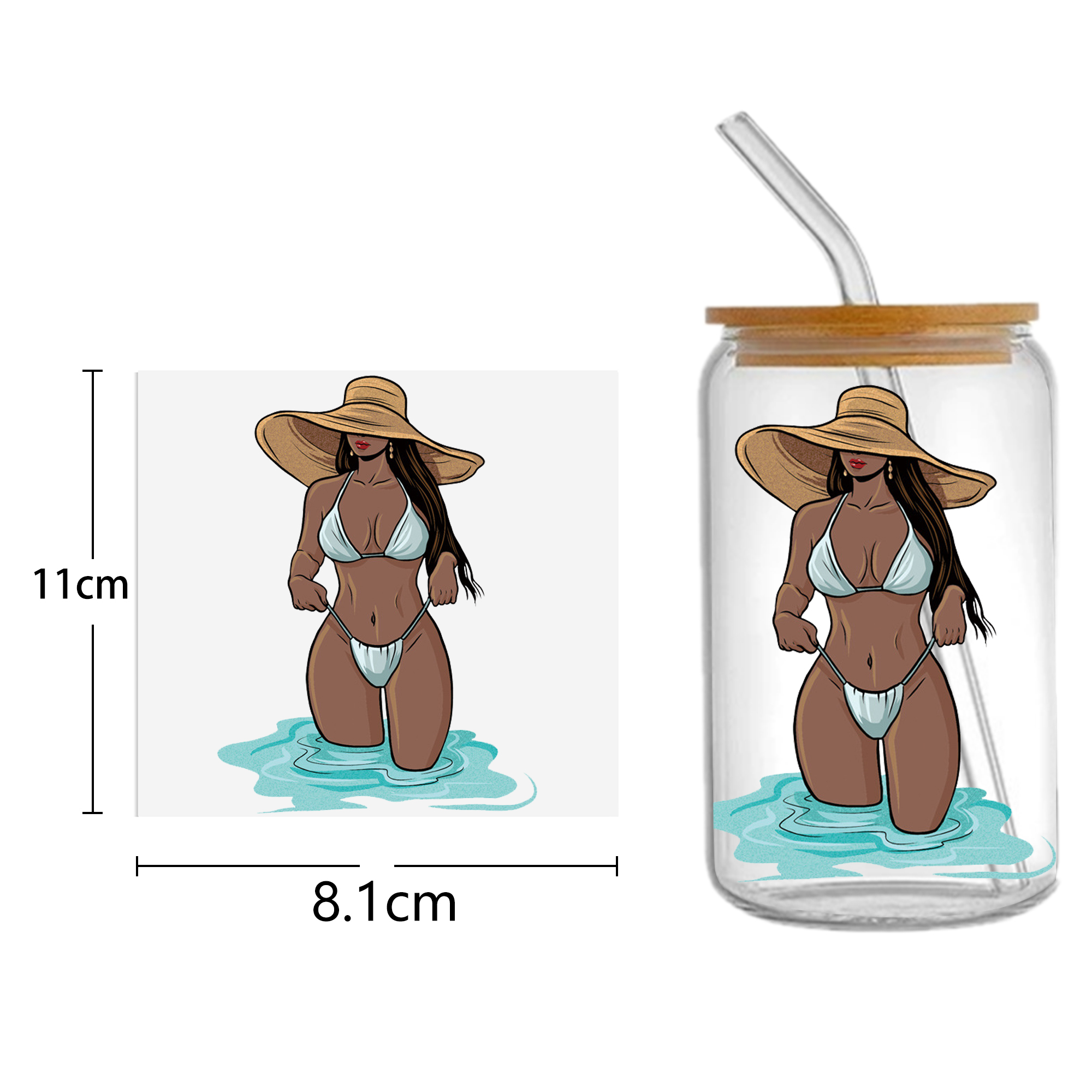 Girls 16oz Tumbler Template DTF Sticker Cup Cool Personalize UV Wrap Transfer Sticker Custom Label DIY Waterproof - Image 8