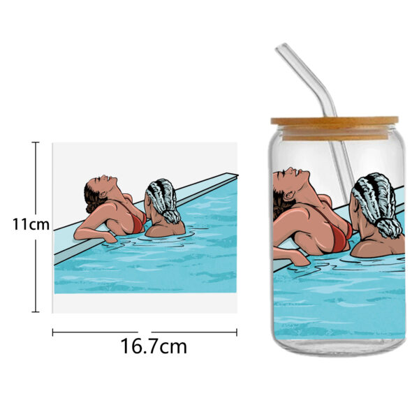 Girls 16oz Tumbler Template DTF Sticker Cup Cool Personalize UV Wrap Transfer Sticker Custom Label DIY Waterproof - Image 9