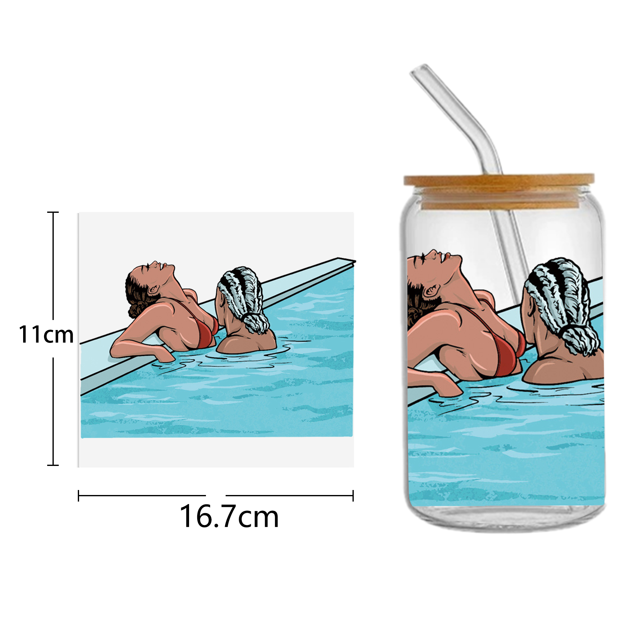 Girls 16oz Tumbler Template DTF Sticker Cup Cool Personalize UV Wrap Transfer Sticker Custom Label DIY Waterproof - Image 9
