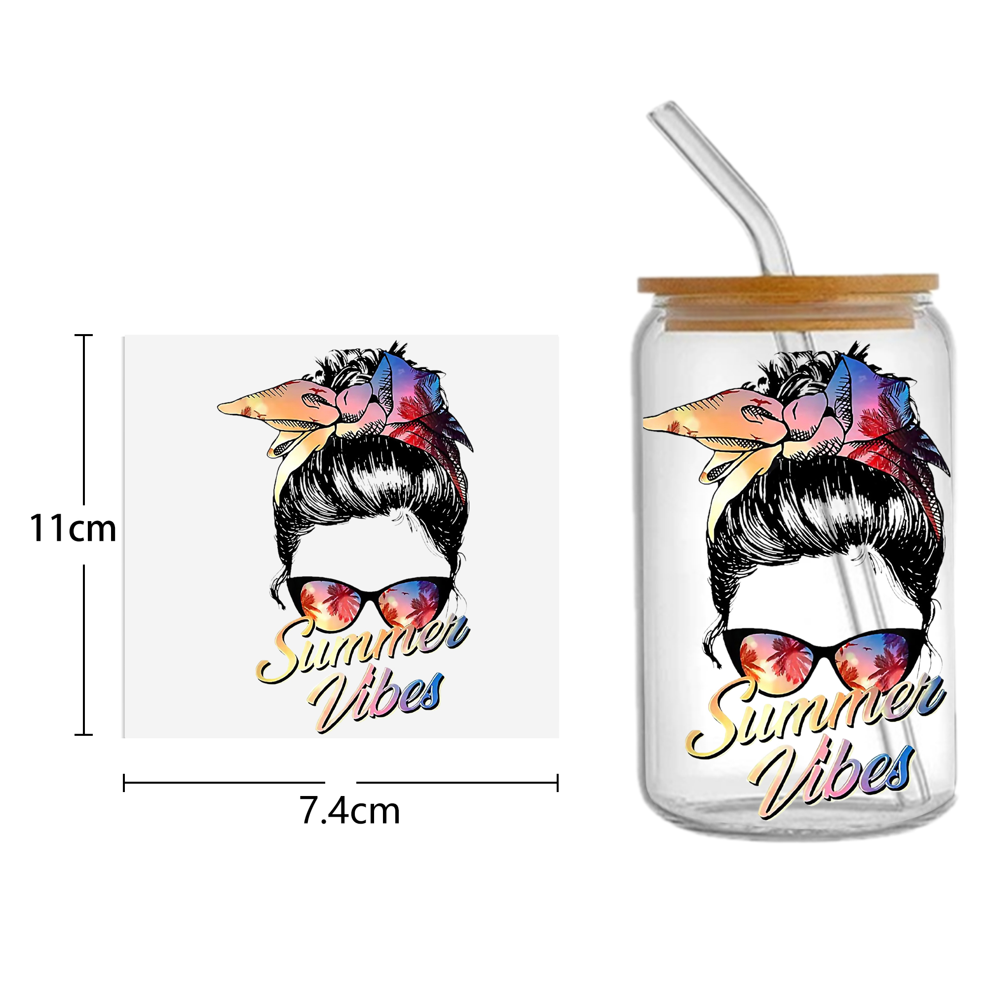 Girls 16oz Tumbler Template DTF Sticker Cup Cool Personalize UV Wrap Transfer Sticker Custom Label DIY Waterproof - Image 10