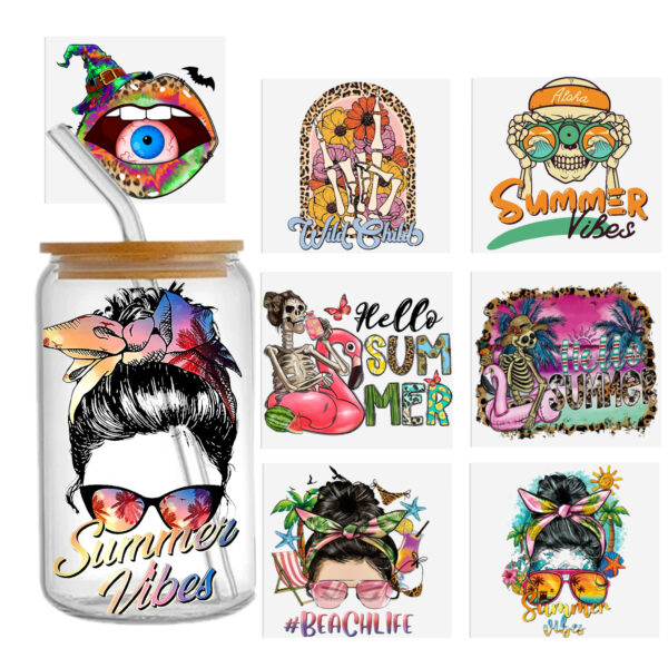 Girls 16oz Tumbler Template DTF Sticker Cup Cool Personalize UV Wrap Transfer Sticker Custom Label DIY Waterproof - Image 12
