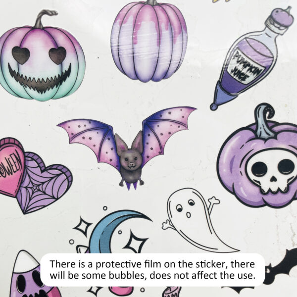 Halloween Bat Pumpkin UV DTF Stickers For Glass Cup Decoration Laptop Motorcycle Car Waterproof Sticker For Girl Kids - Image 6