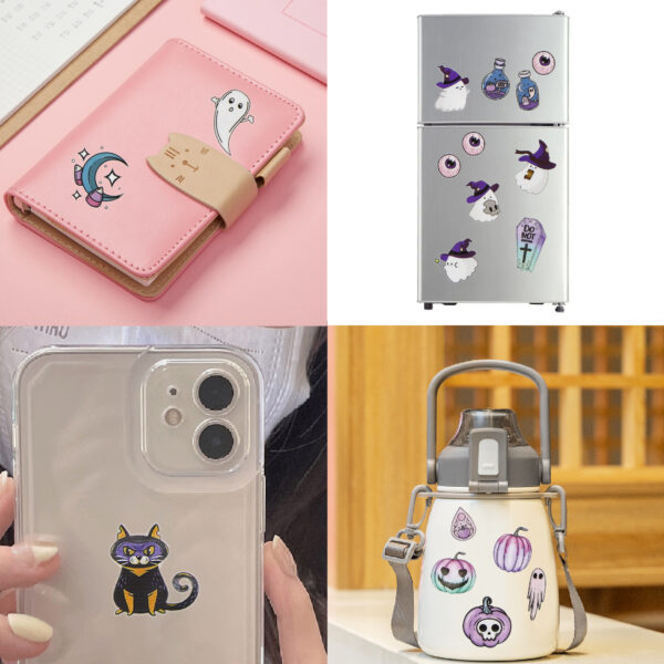 Halloween Bat Pumpkin UV DTF Stickers For Glass Cup Decoration Laptop Motorcycle Car Waterproof Sticker For Girl Kids - Image 7