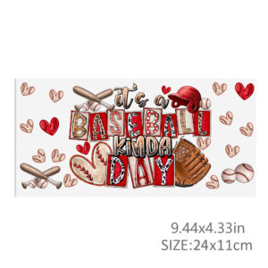 Baseball Waterproof Stickers UV DTF Sticker For 16oz Cups Transfer Sticker Custom Labels DIY Logo Waterproof
