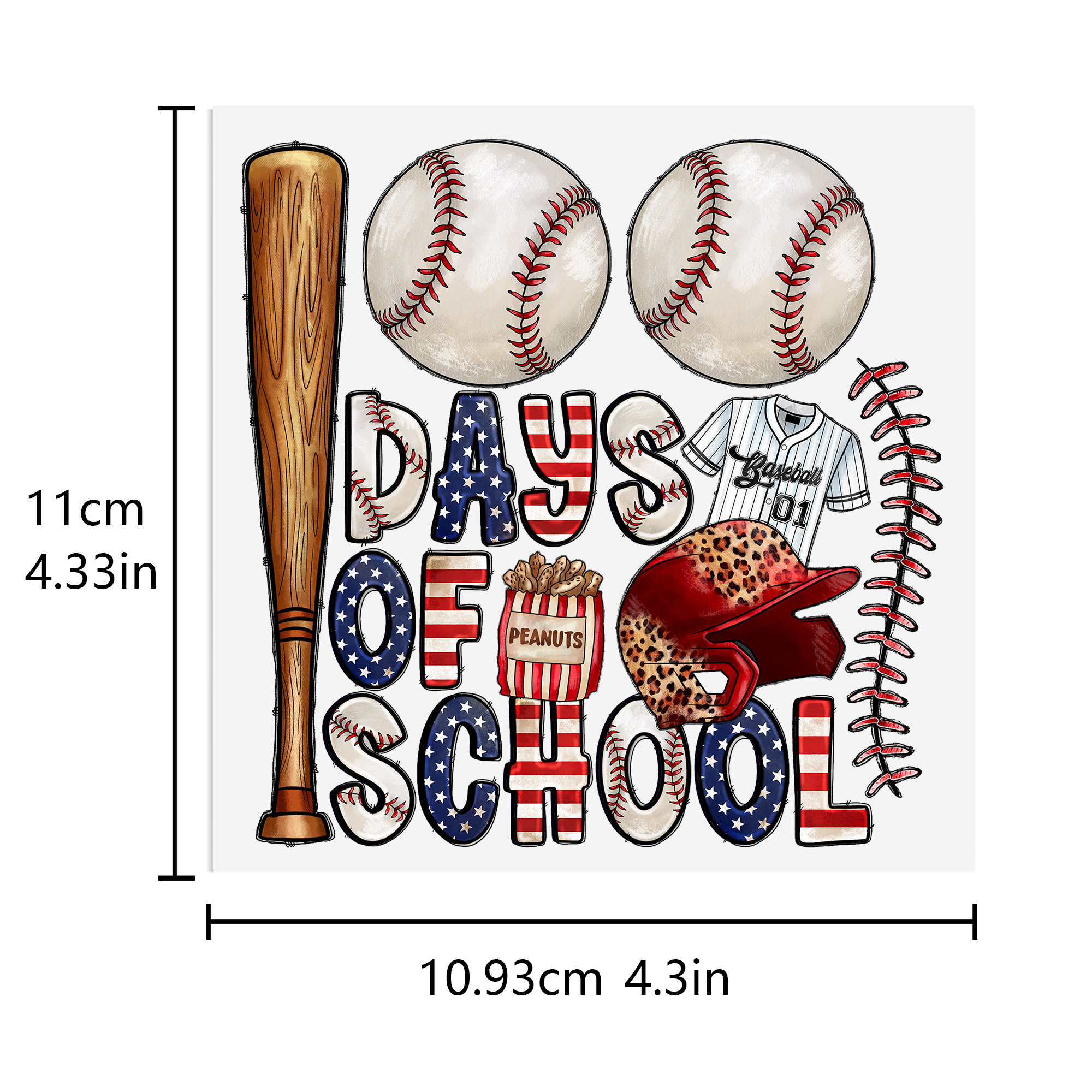 Baseball Waterproof Stickers UV DTF Sticker For 16oz Cups Transfer Sticker Custom Labels DIY Logo Waterproof - Image 3
