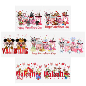 5-9pcs Valentine's Day UV DTF Sticker For 16oz Cups Wrap Transfer Sticker Custom Labels DIY Logo Waterproof