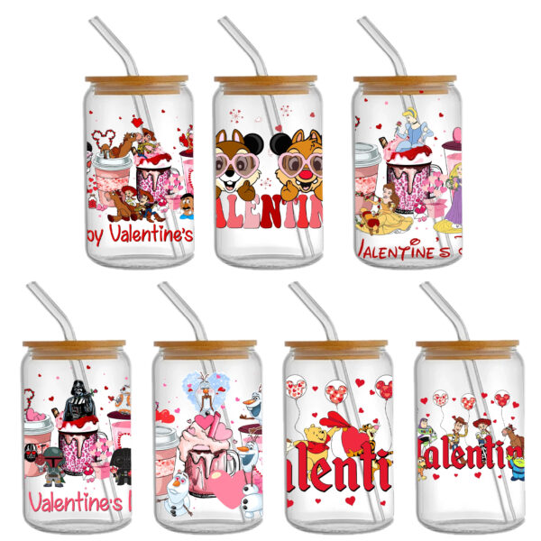 5-9pcs Valentine's Day UV DTF Sticker For 16oz Cups Wrap Transfer Sticker Custom Labels DIY Logo Waterproof - Image 3