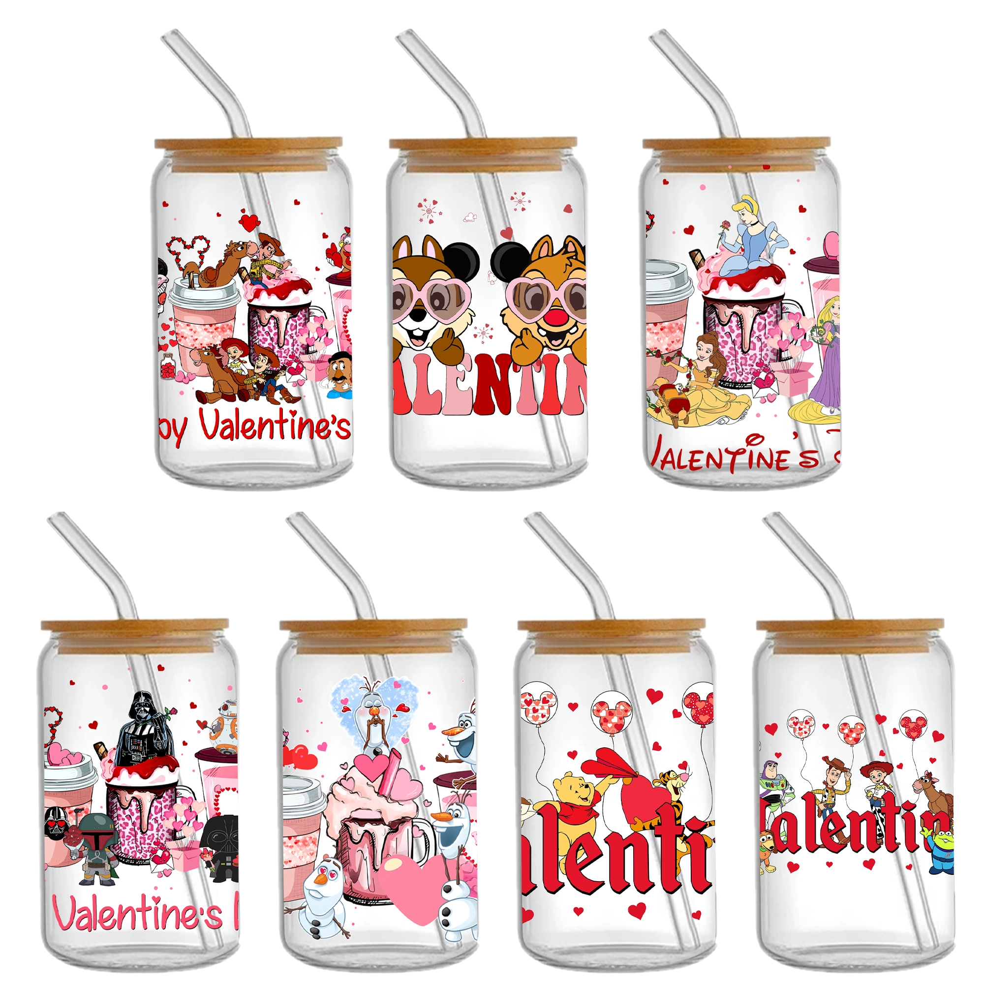 5-9pcs Valentine's Day UV DTF Sticker For 16oz Cups Wrap Transfer Sticker Custom Labels DIY Logo Waterproof - Image 3