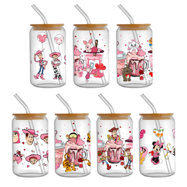 5-9pcs Valentine's Day UV DTF Sticker For 16oz Cups Wrap Transfer Sticker Custom Labels DIY Logo Waterproof - Image 5