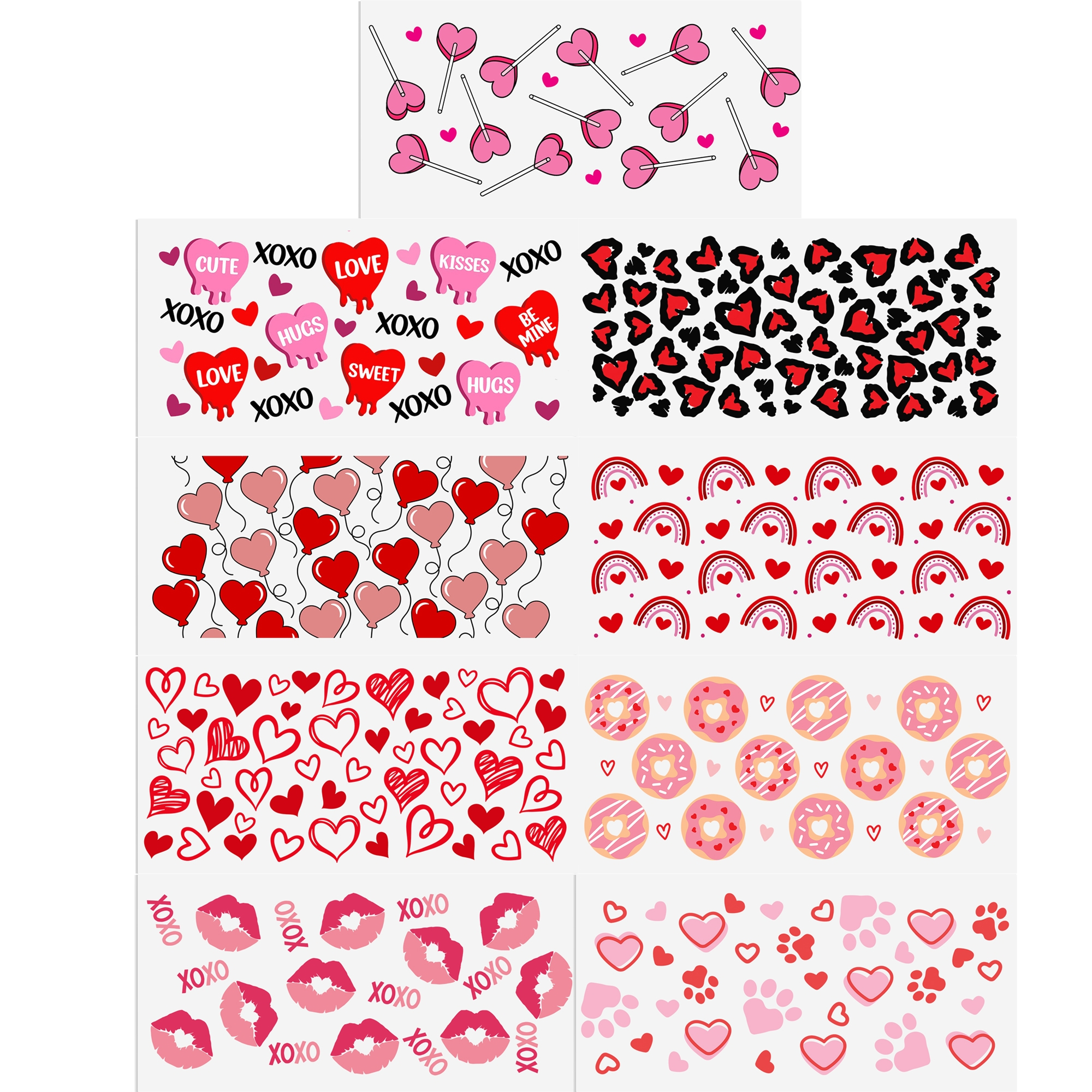 5-9pcs Valentine's Day UV DTF Sticker For 16oz Cups Wrap Transfer Sticker Custom Labels DIY Logo Waterproof - Image 9