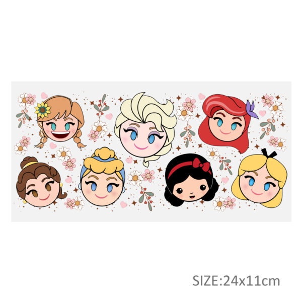 Disney Princess 16oz DTF Sticker Cups Cool Personalize UV Wrap Transfer Sticker Custom Labels DIY Logo Waterproof - Image 15