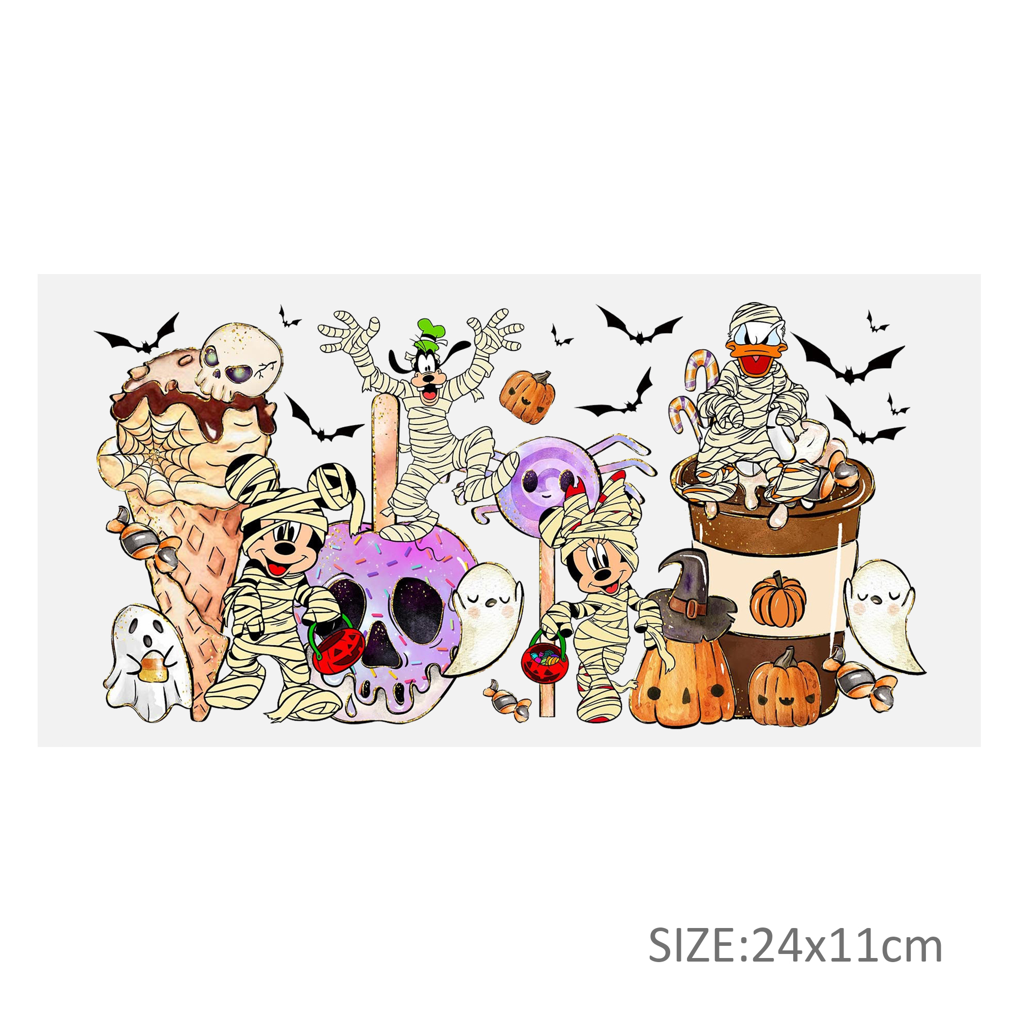 Stitch Mickey Mouse 16oz DTF Sticker Cup Cool Personalize UV Wrap Transfer Sticker Custom Label DIY Logo Waterproof