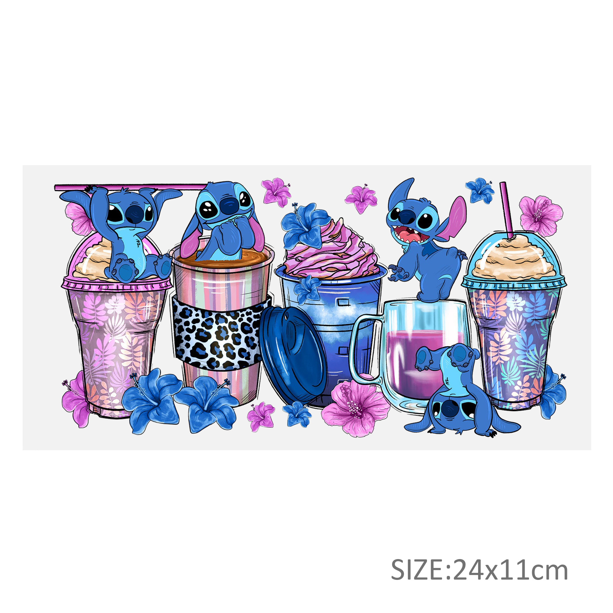 Stitch Mickey Mouse 16oz DTF Sticker Cup Cool Personalize UV Wrap Transfer Sticker Custom Label DIY Logo Waterproof - Image 8