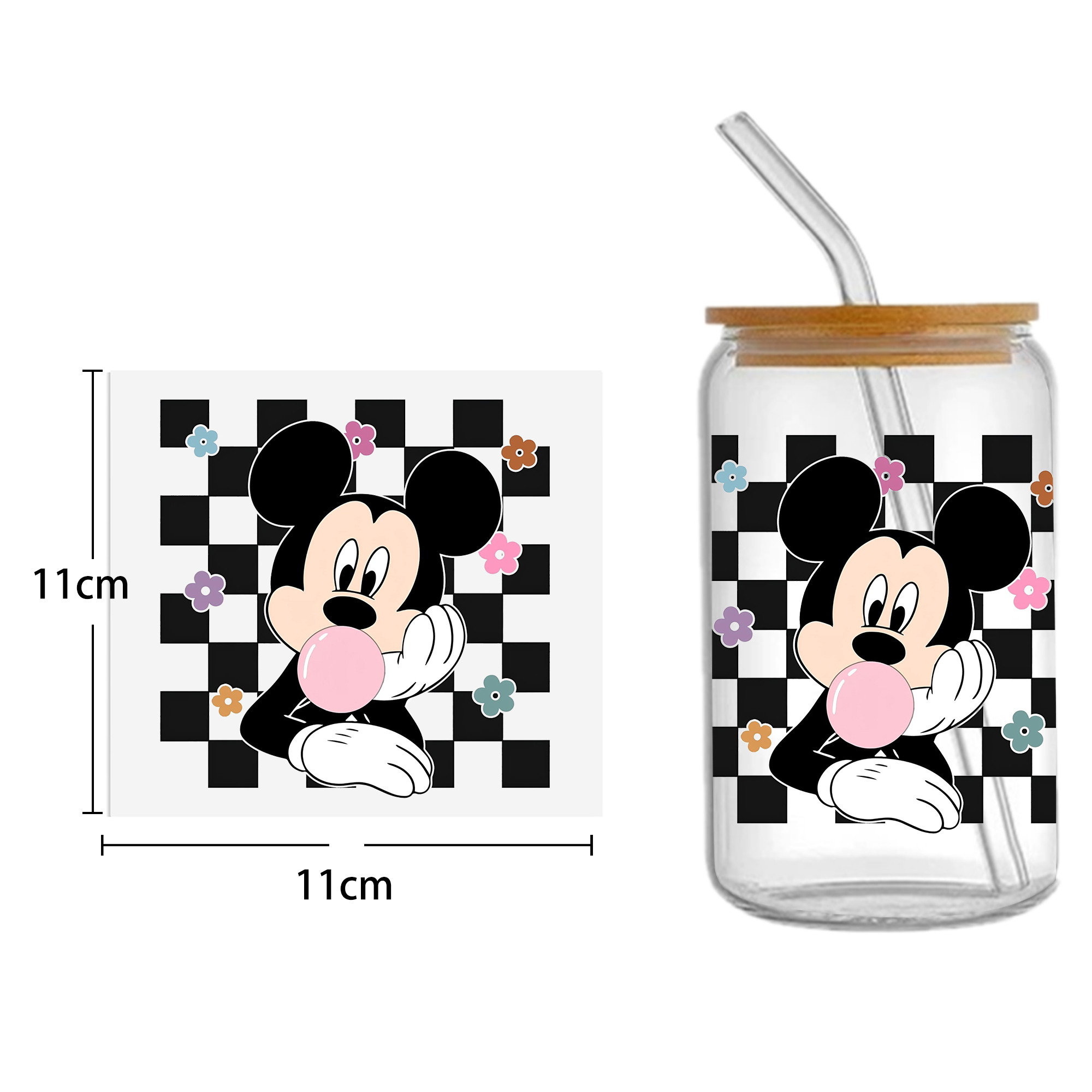 Stitch Mickey Mouse 16oz DTF Sticker Cup Cool Personalize UV Wrap Transfer Sticker Custom Label DIY Logo Waterproof - Image 12