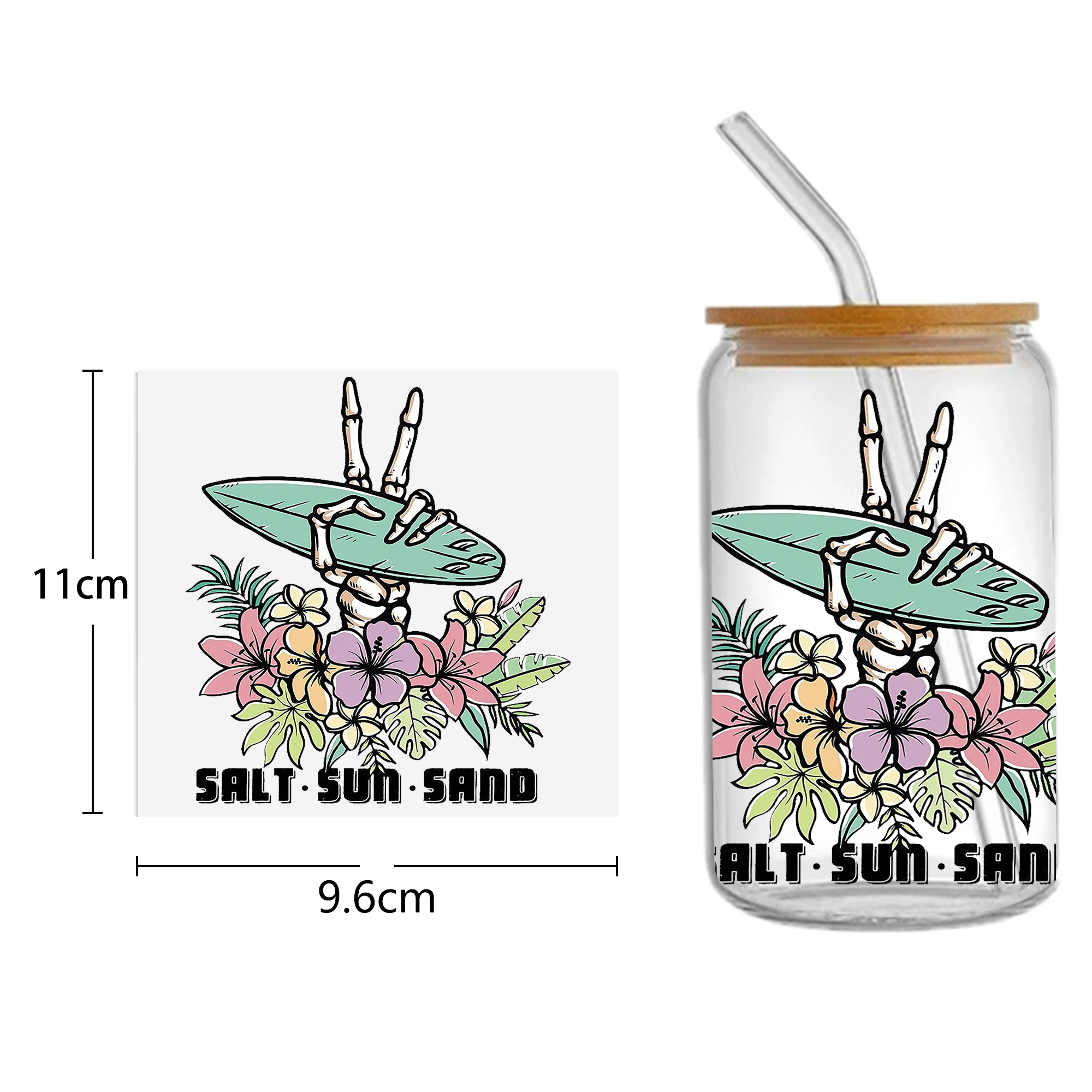 Heart Shape 16oz Tumbler Template DTF Sticker Cup Cool Personalize UV Wrap Transfer Sticker Custom Label DIY Waterproof - Image 5