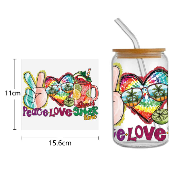 Heart Shape 16oz Tumbler Template DTF Sticker Cup Cool Personalize UV Wrap Transfer Sticker Custom Label DIY Waterproof - Image 6