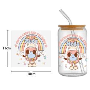 Health Style Doctor 16oz Tumbler Template DTF Sticker Cup Cool Personalize UV Wrap Transfer Sticker Custom Label DIY Waterproof