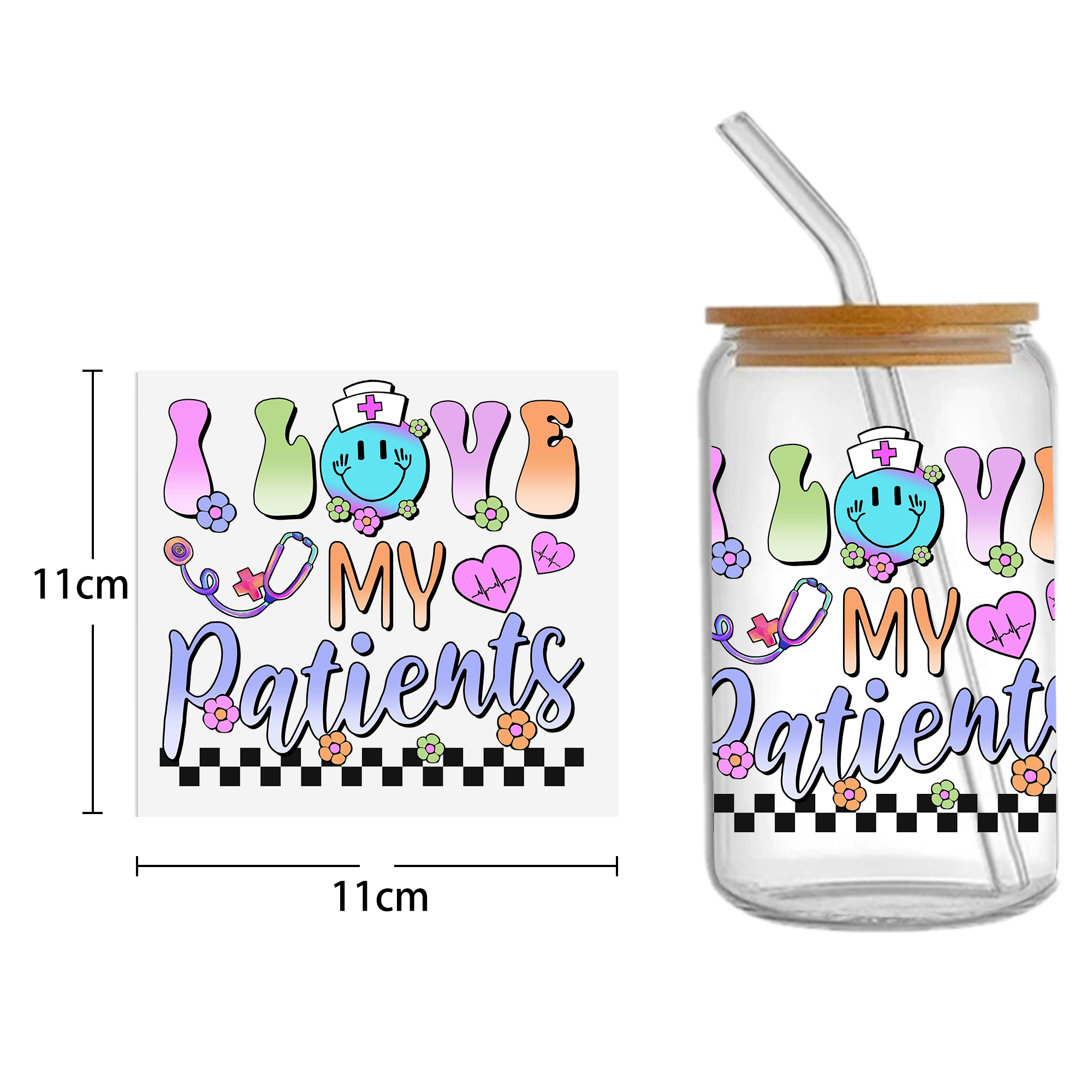 Health Style Doctor 16oz Tumbler Template DTF Sticker Cup Cool Personalize UV Wrap Transfer Sticker Custom Label DIY Waterproof - Image 2