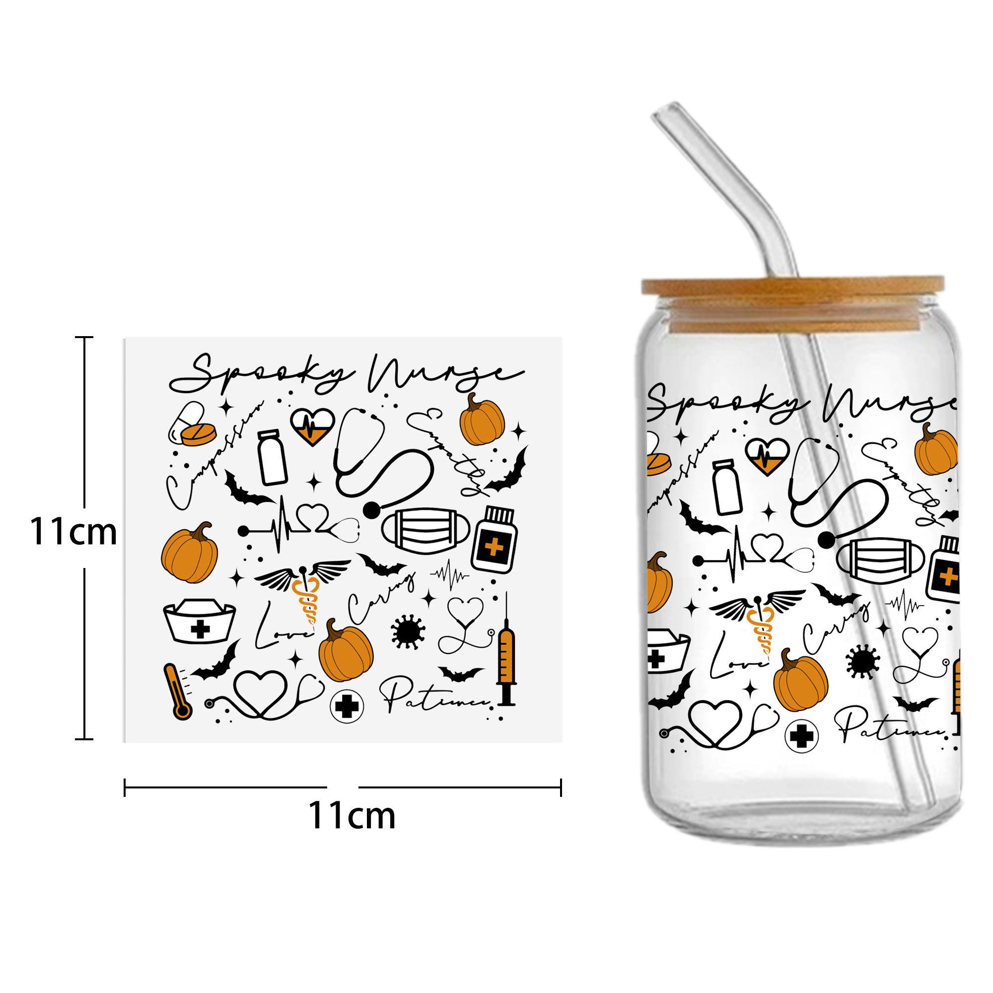 Health Style Doctor 16oz Tumbler Template DTF Sticker Cup Cool Personalize UV Wrap Transfer Sticker Custom Label DIY Waterproof - Image 4