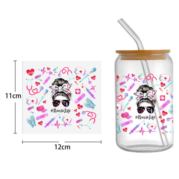 Health Style Doctor 16oz Tumbler Template DTF Sticker Cup Cool Personalize UV Wrap Transfer Sticker Custom Label DIY Waterproof - Image 7